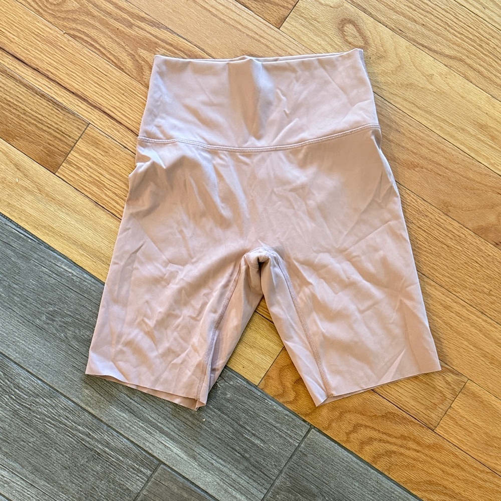 Aerie High-Waisted Cream Bike Shorts